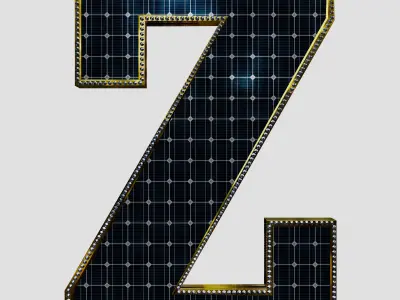 Solar Panel Letter - Z 3D model