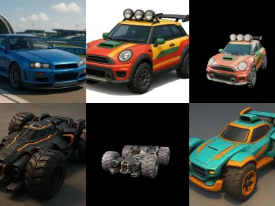 Gt one Car bundle 17 pack 100 glb 3D model