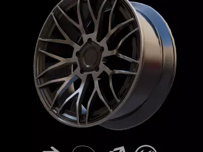 Sport Car Rim 7 Game-Ready 3D Model Low-poly 3D model