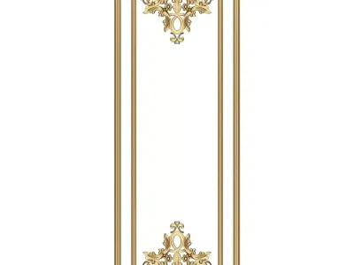 Boiserie Carved Decoration Panel 019 Low-poly 3D model