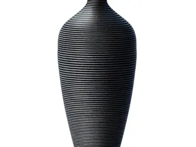 Decorative Fluted Floor Vase Urn Home Decoration Set 3D model
