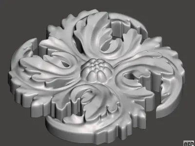 WoodCarving floral detail - 3d model for CNC - FlowerCFC01 3D print model