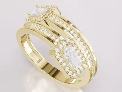 Jewelry Diamond Ring Model RG91 Free 3D print model