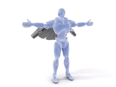 Futuristic Robot Model Pack with Detailed Armor Low-poly 3D model