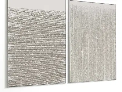 Plaster Two Photo Frame 358 Low-poly 3D model