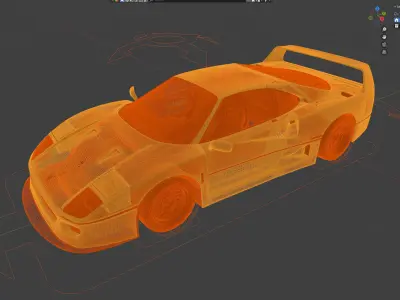 Ferrari F40 high-poly  3D model
