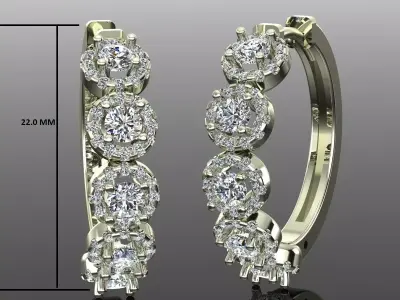 Women Diamond Earrings 3D print model