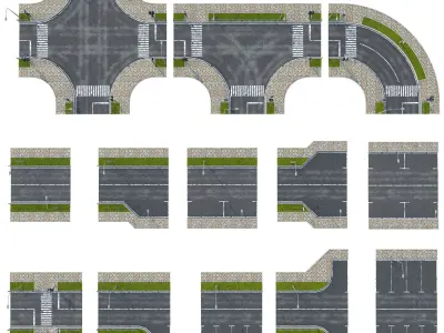 Sections of road 3D model