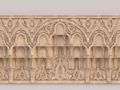 Classic Islamic Muqarnas Cornice 003 3D model
