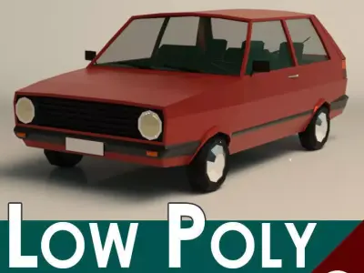 Low Poly City Car 03 Low-poly 3D model
