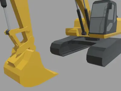 Low Poly Excavator 01 Low-poly 3D model