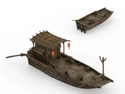 Game Pier - Wooden Boat 3D model