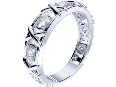 Wedding Set Ring 3D CAD Design-O110033 3D print model