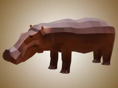Hippo Low-poly 3D model purchase