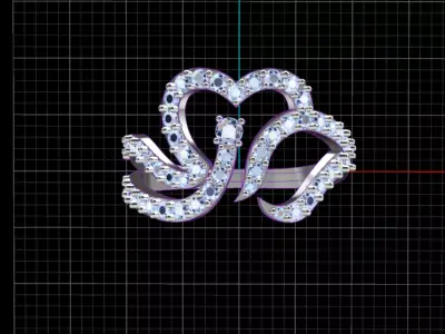 Heart Themed Ring 3D model