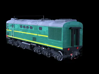 Soviet TE3 diesel locomotive 3D model