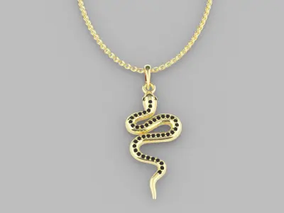 snake pendant 3D print model