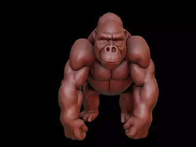 Gorilla Animal Sculpture 3D print model
