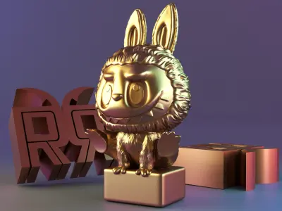 Labubu Show Off Statue 3D print model