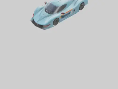 Racing Car with Aerodynamic Spoilers model Low-poly 3D model