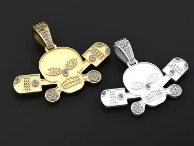 skull pendant design 3D print model