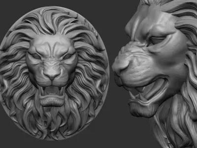 Lion Pendant - two versions 3D print model