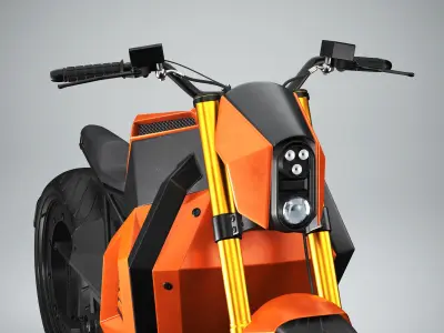 RMK E2 electric motorcycle Orange 3D model