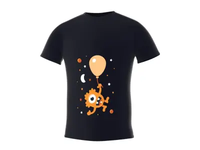 T Shirt - with orange balloon 3D model