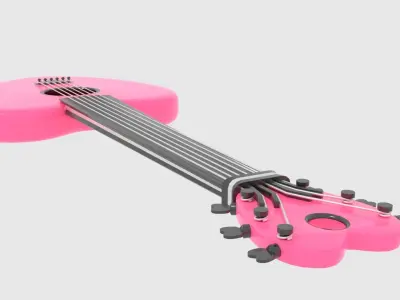 Love Guitar Low-poly 3D model