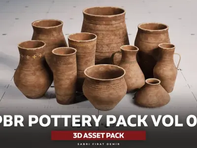 LP - PBR Pottery Pack Vol 01 Low-poly 3D model