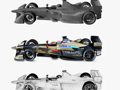 Techeetah 2017 2018 Low-poly 3D model