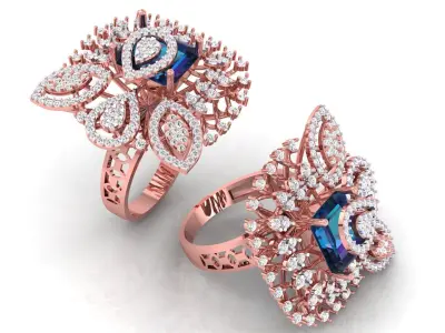 LUXURY COCKTAIL RING 3D print model