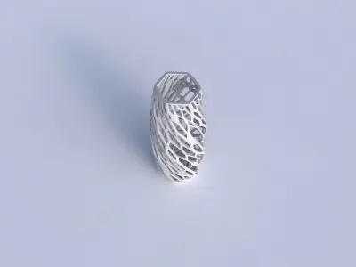 Vase twisted hexagon with faceted organic lattice 3D print model