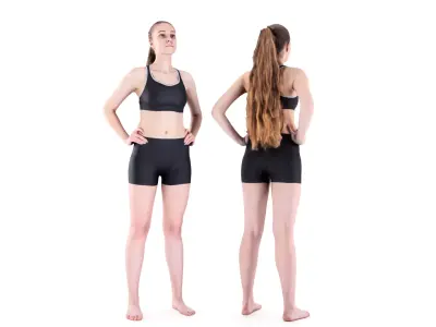 Female sport 79 Low-poly 3D model