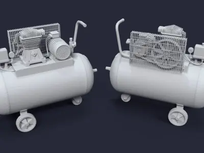 Compressor two air compressors Low-poly 3D model
