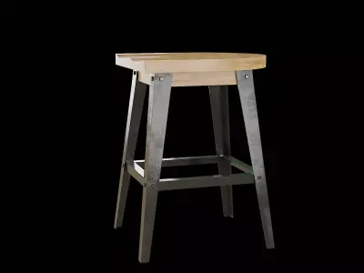 Bar Chair Low-poly 3D model