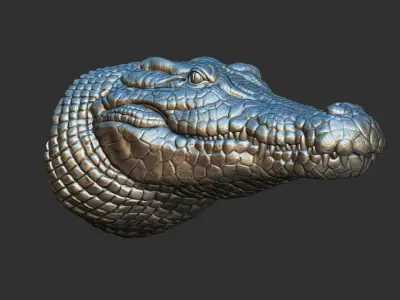 Crocodile bust 3D print model