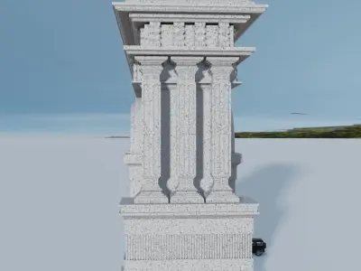 Roman Architecture Gate Low-poly 3D model