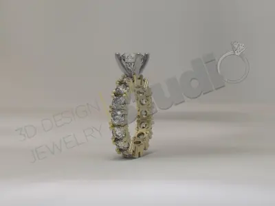 Luxury brilliant infinity solitaire ring 3d model 3D print model