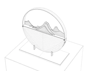 Zen Mountain Decorative Stand  Modern Art Sculpture Free 3D model