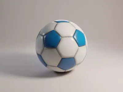 Realistic Soccer Ball Low Poly Game Ready Model Low-poly 3D model