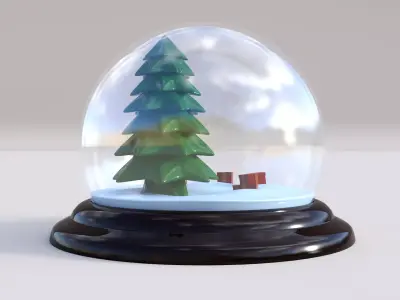 Snow Globe Christmas Low-poly 3D model
