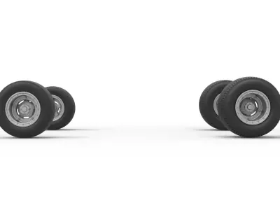 Wheel set of Northeast Dirt Modified stock car V3 Scale 1 to 25 3D print model