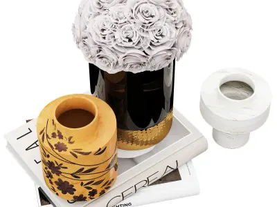 Decorative set With Rose bouquet 3D model