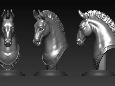Horse Bust 3D print model