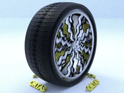 ORTAS CAR RIM 11 AND 12 GAME READY RIM TIRE AND DISC 3D Model Pack
