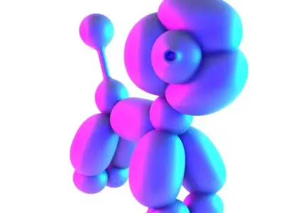 Cotton Poodle Balloon Decoration Props Second Life toy 3D print model