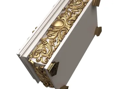 Casket Carved 09 White Low-poly 3D model