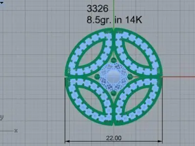 Circle Star Diamond Pendant 3326 3D print model