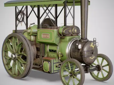 Steam Tractor - Aveling Barford Low-poly 3D model